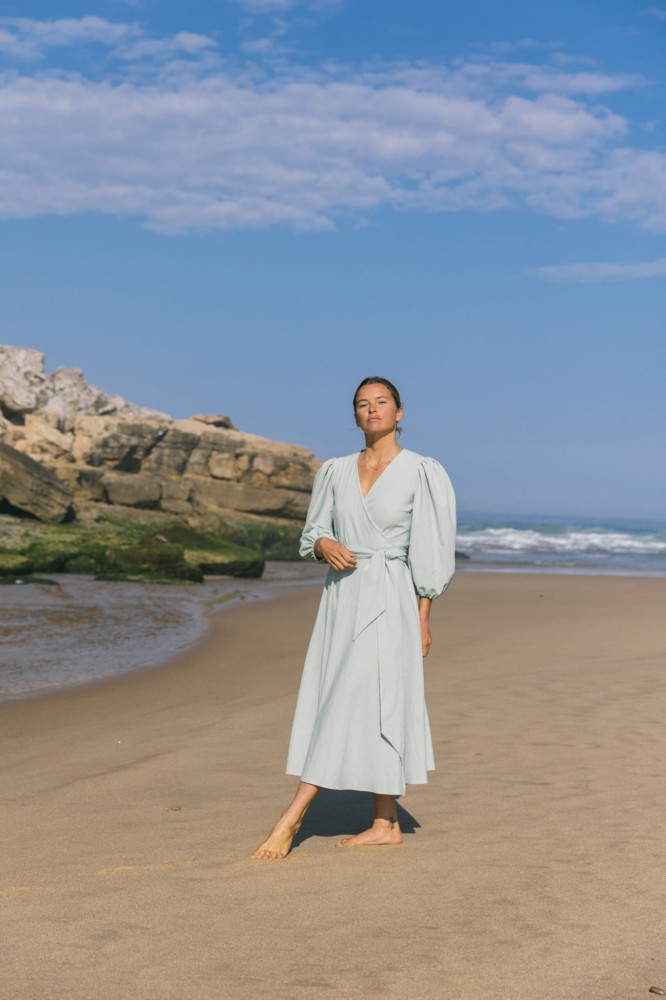 Sukienka kopertowa midi Pistacchio Rozmiar XS/S