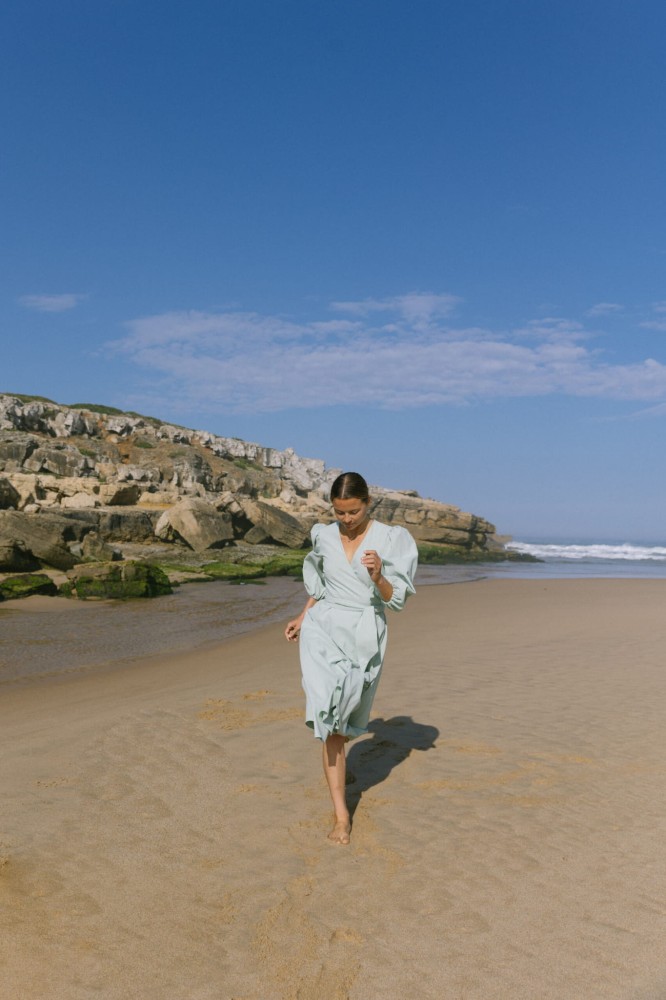 Sukienka kopertowa midi Pistacchio Rozmiar XS/S