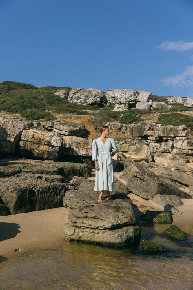 Sukienka kopertowa midi Pistacchio Rozmiar XS/S