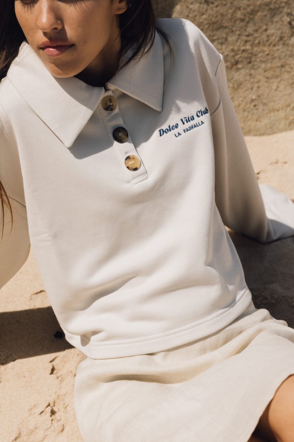 bluza polo z haftem dolce vita club - bluza z napisem dolce vita club