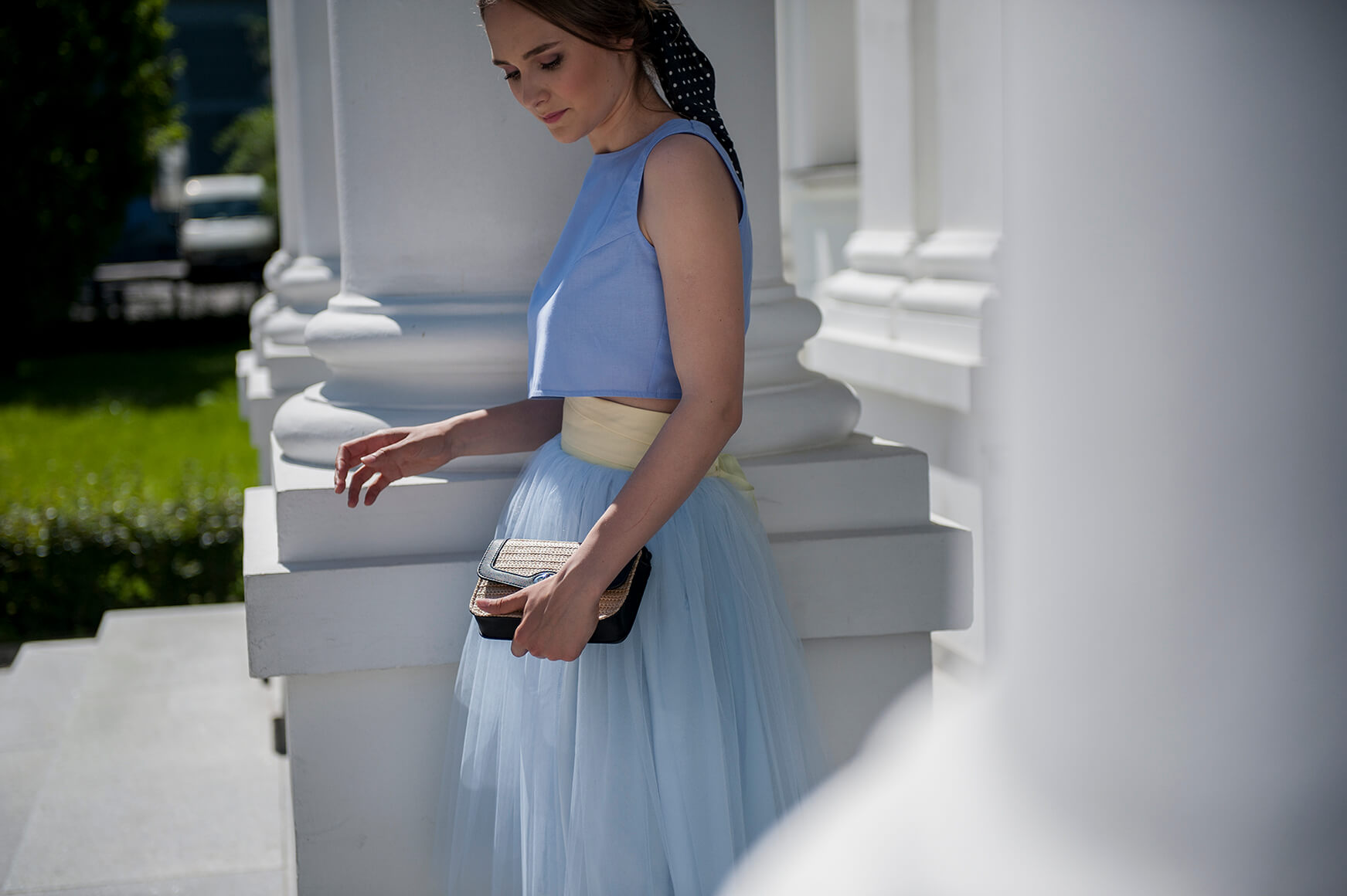 spódnica tiulowa na wesele błękitna