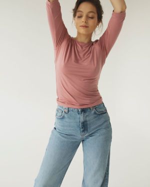 PINK BLOUSE WITH BOAT NECKLINE | ROSA