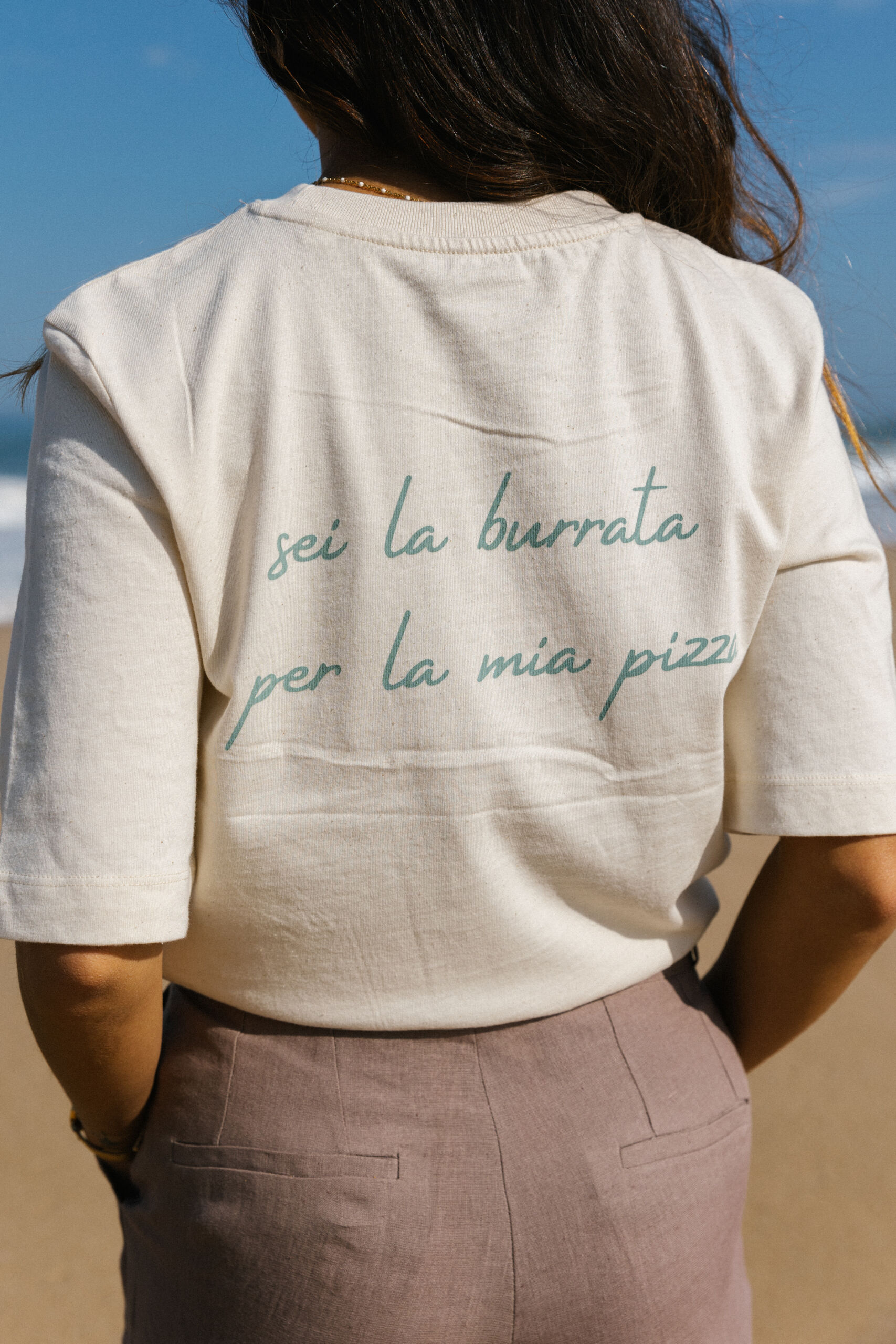 t-shirt z bawełny organicznej z napisem Ciao amore