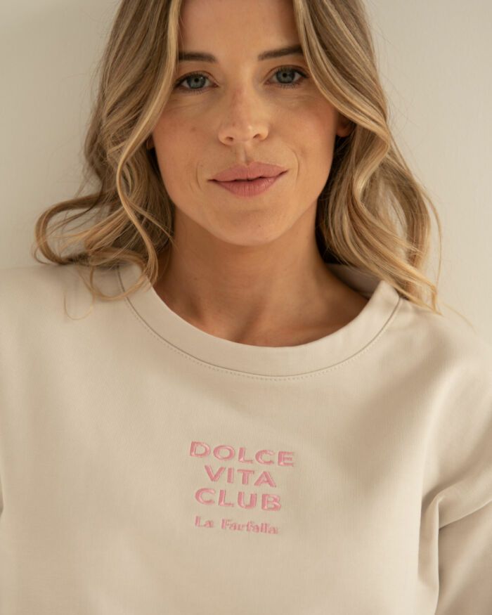 Bluza z haftowanym napisem Dolce Vita  Club