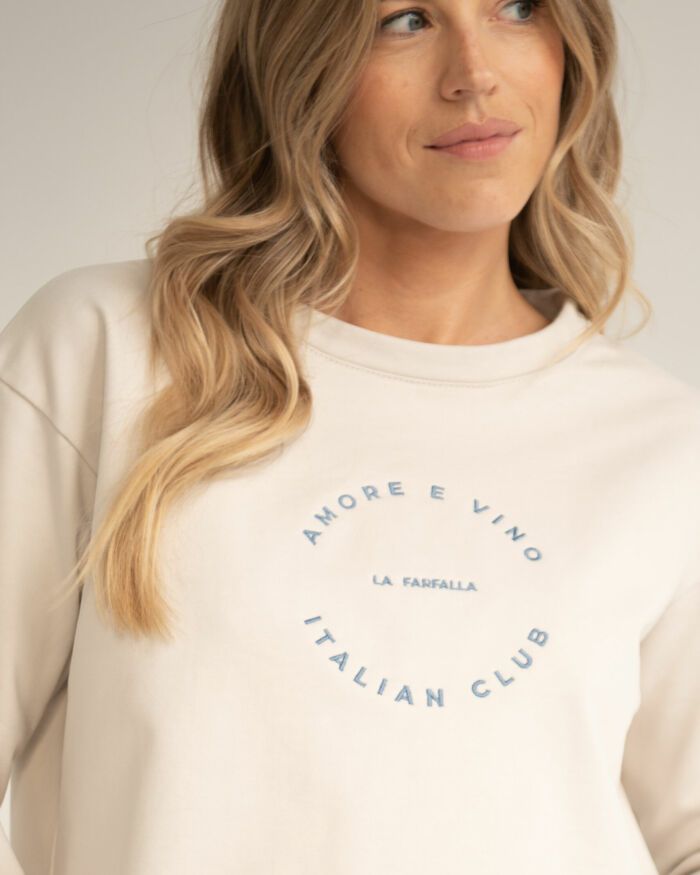 Bluza z haftowanym napisem Amore e Vino Italian Club